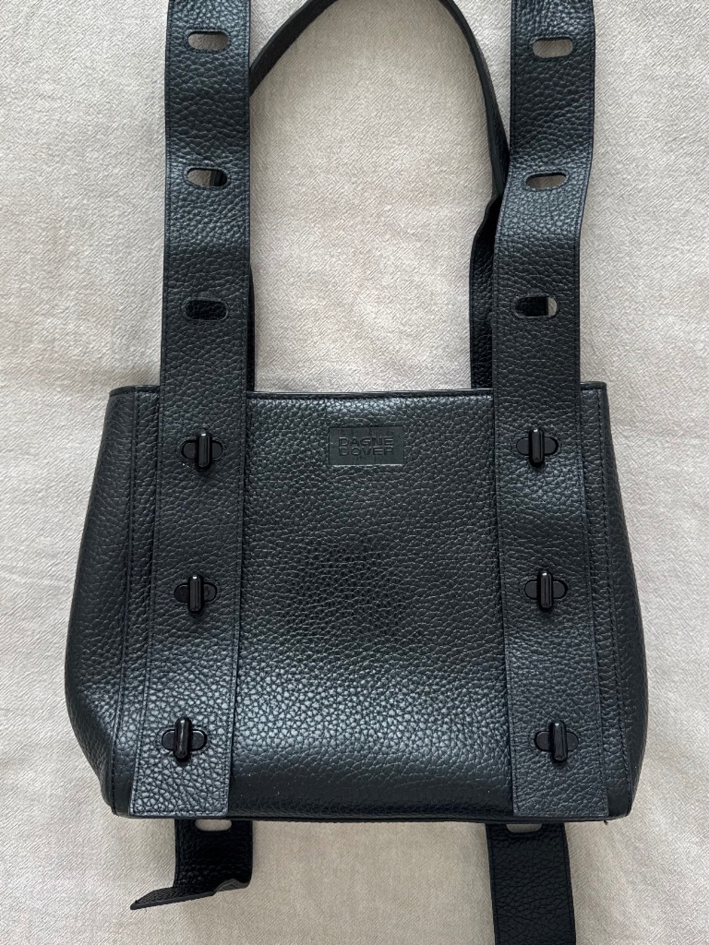 Dagne Dover Tokyo Turnlock Tote $249 – Black Convertible Handbag/Shoulder Bag - Picture 6 of 6